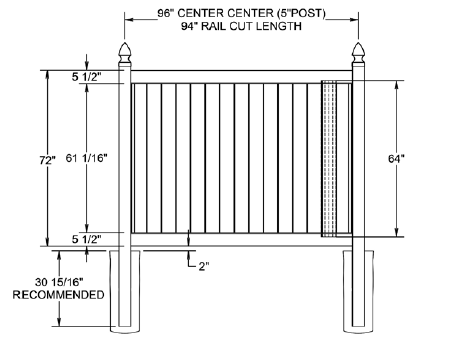 NEWBURY Select Wood Grain Series- Fence Panel - 6' x 8'
