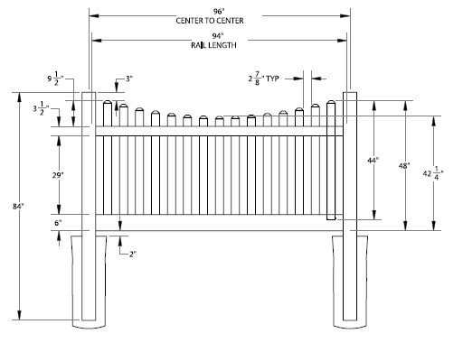 ROCKPORT Scallop - Fence Panel - 4' x 8'