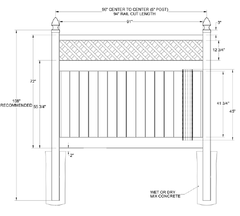 TYBEE - Fence Panel - 6' x 8'