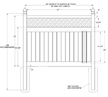 TYBEE - Fence Panel - 6' x 8'