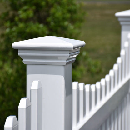Rockport Scallop Haven Series - Fence Panel - 4' x 8'-Vinyl Fence Panels-ActiveYards-White-FenceCenter