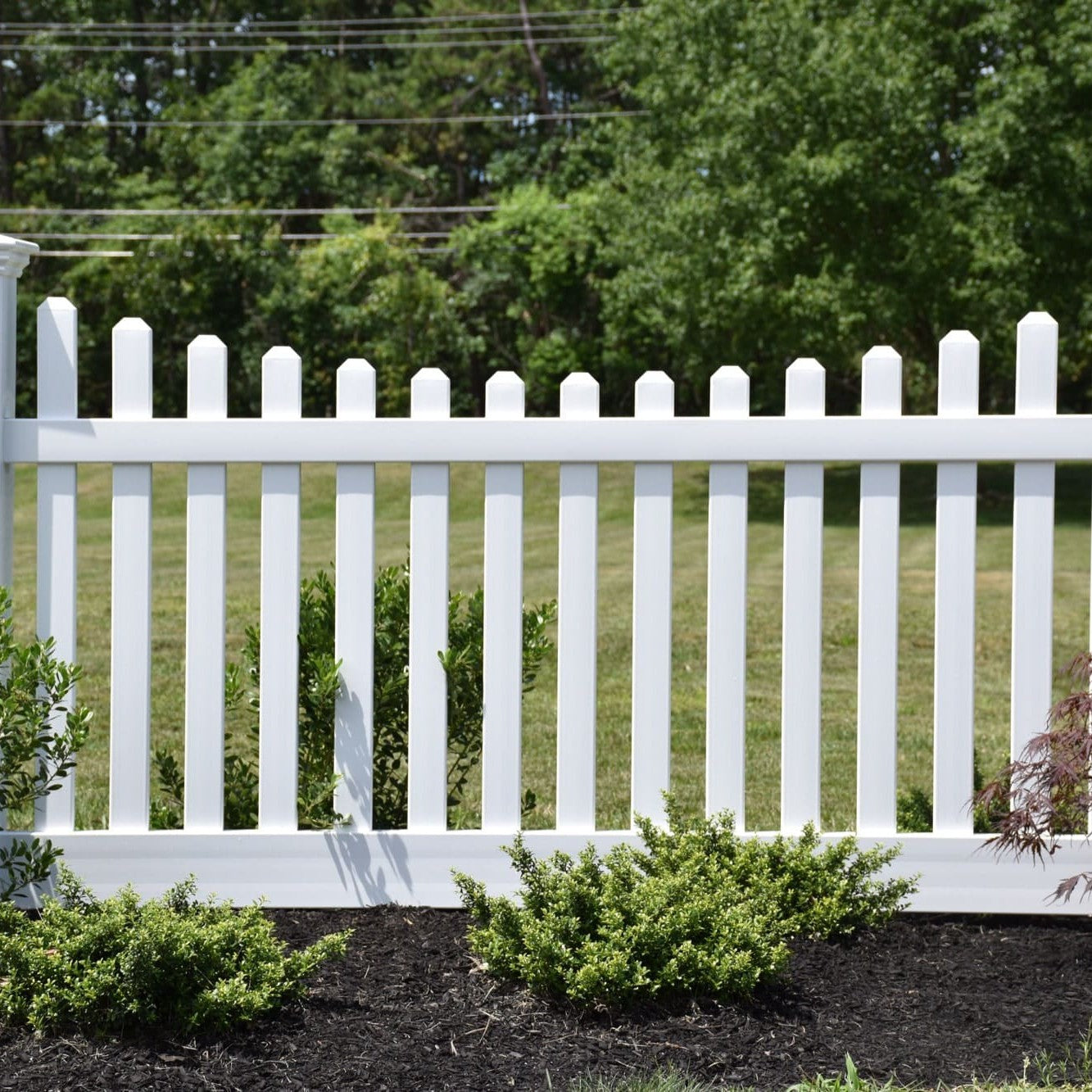 Rockport Scallop Haven Series - Fence Panel - 4' x 8'-Vinyl Fence Panels-ActiveYards-White-FenceCenter