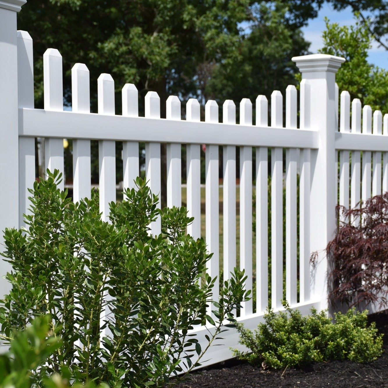 Rockport Scallop Haven Series - Fence Panel - 4' x 8'-Vinyl Fence Panels-ActiveYards-White-FenceCenter