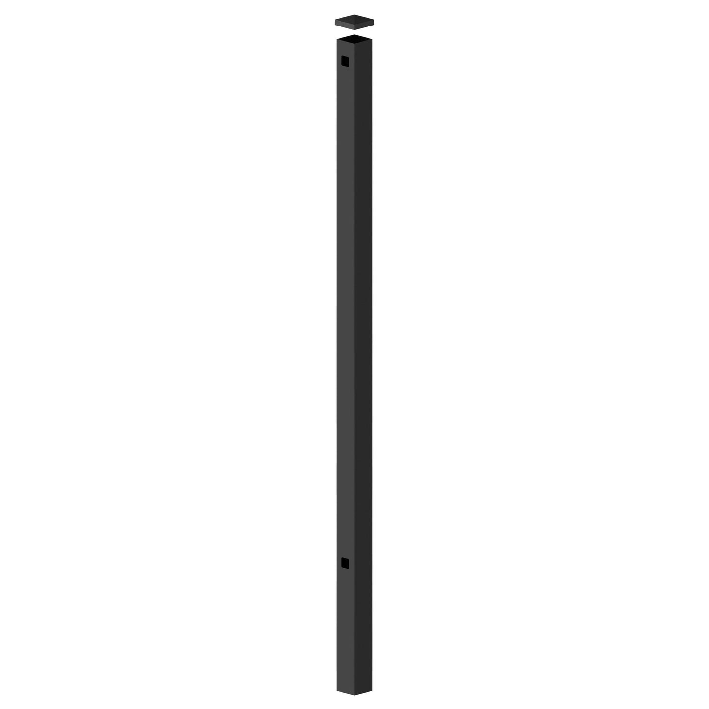 End Post - 2½" x 2½" x 70" (E)-Aluminum Fence Posts-ActiveYards-Black-FenceCenter