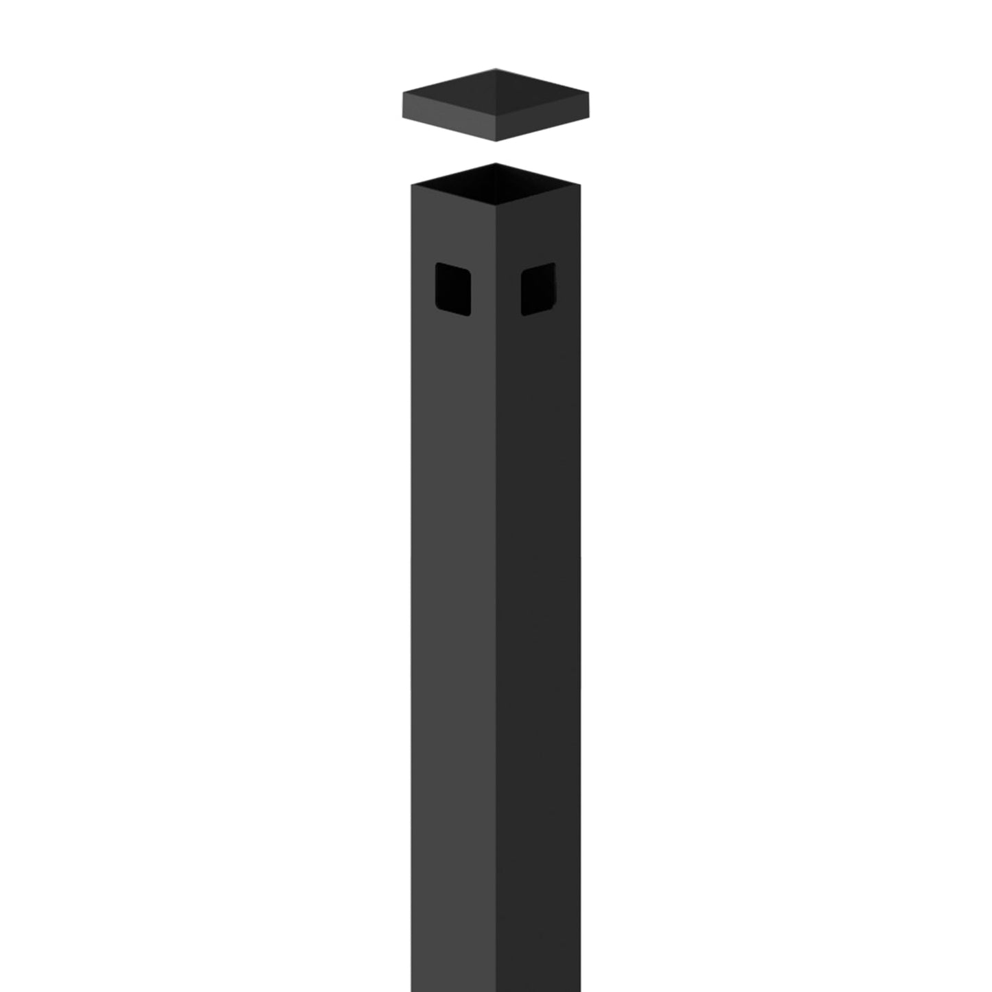 Corner Post - 2½" x 2½" x 70" (E)-Aluminum Fence Posts-ActiveYards-Black-FenceCenter