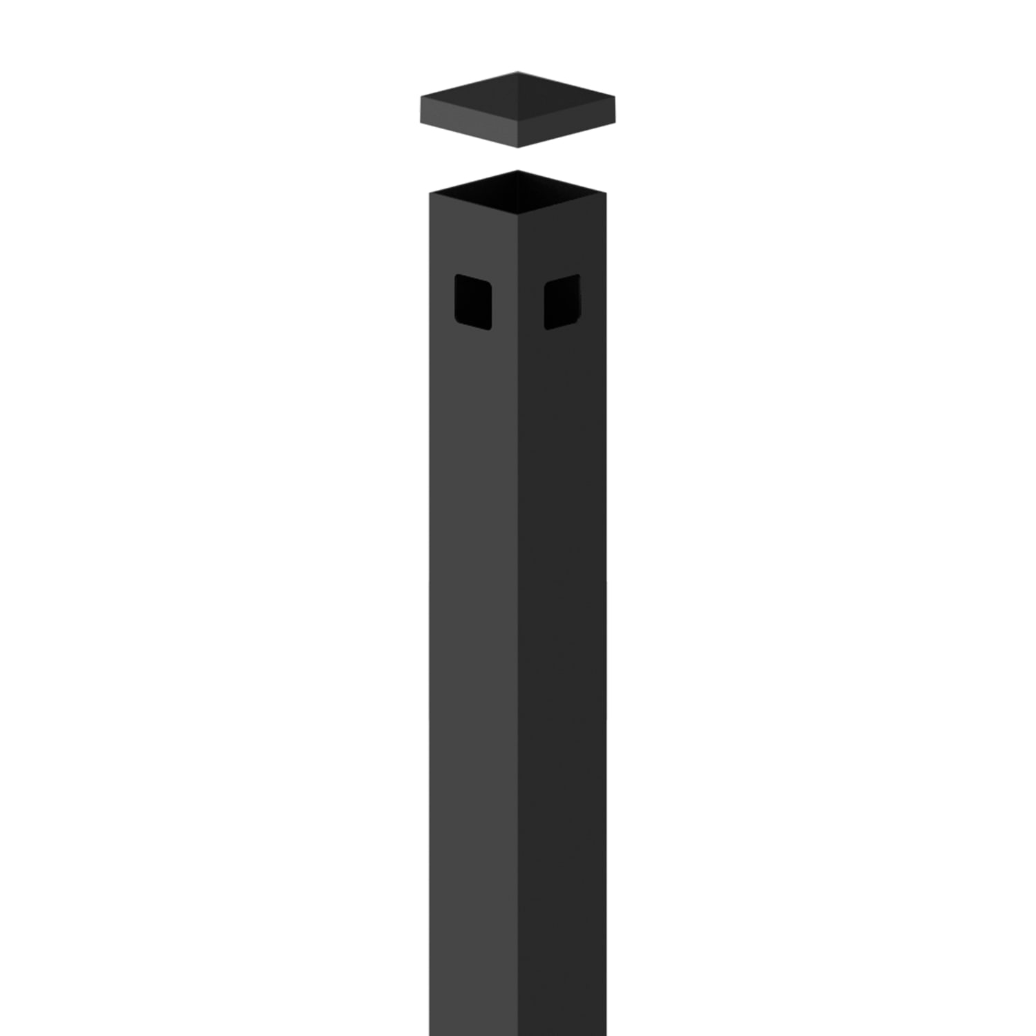 Corner Post - 2½" x 2½" x 70" (E)-Aluminum Fence Posts-ActiveYards-Black-FenceCenter